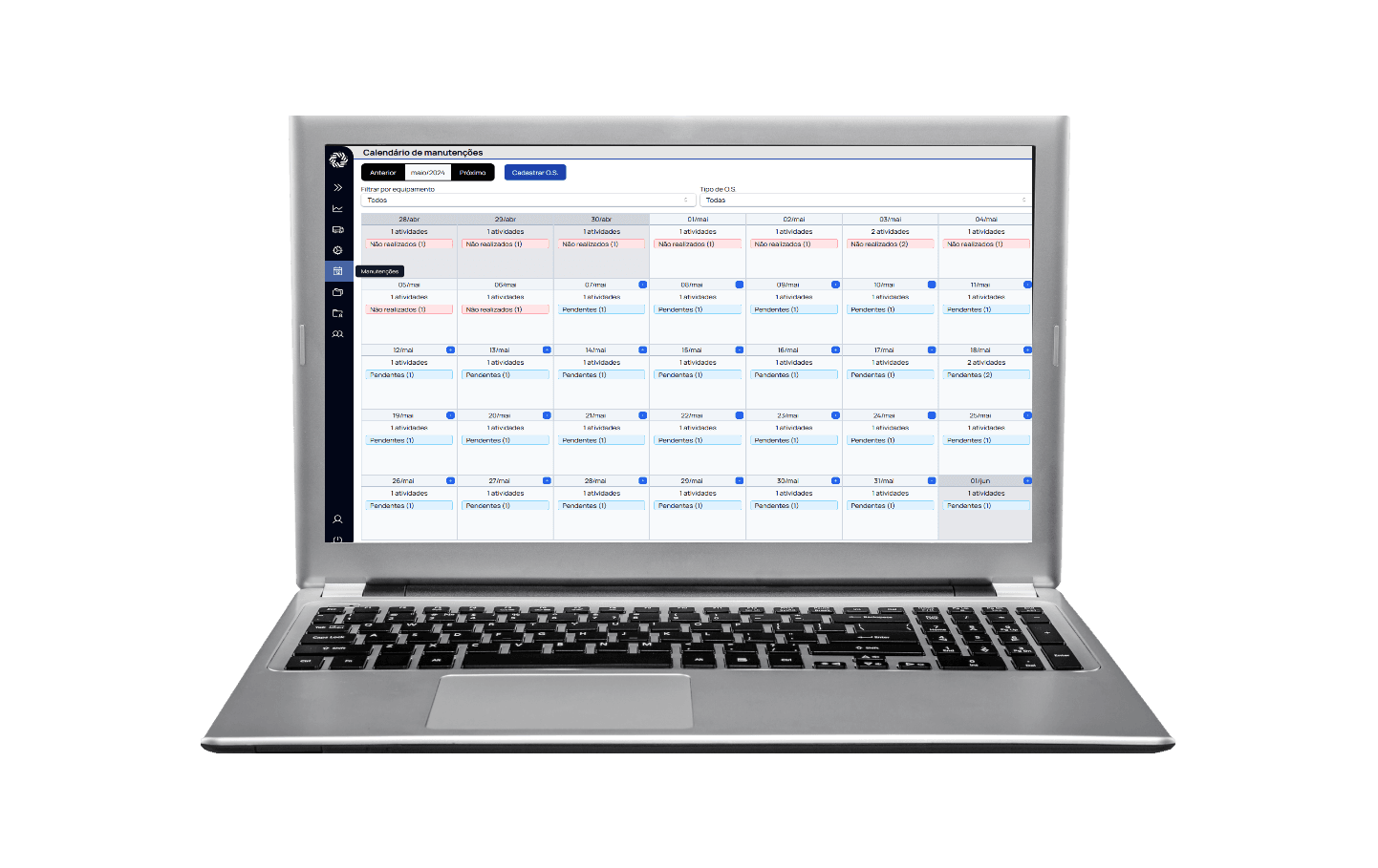 Notebook exibindo um exemplo de tela do sistema Taris